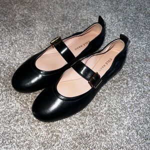 Cole Haan Black Leather Mary Jane Shoes